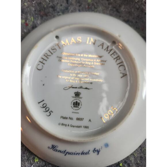 Bing & Grondahl Christmas in America Plate 1995 Christmas Eve in Mississippi - Picture 5 of 5